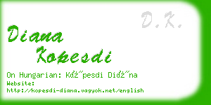 diana kopesdi business card